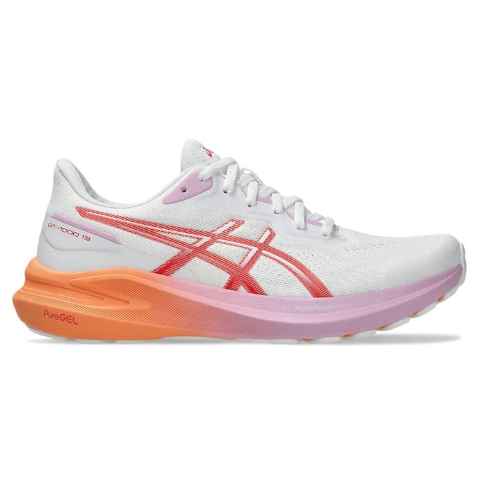 Asics GT-1000 13 Women's White Coral Reef Running Shoes Size 6.5 - Picture 9 of 11